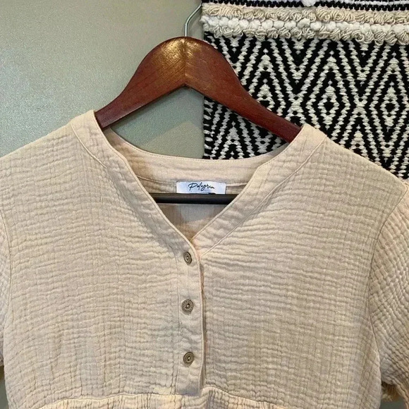 POLYGRAM TAN BEACH DRESS M - Picture 3 of 4